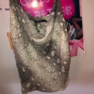 NastyGal Cowl Neck Snake Skin Tank